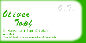 oliver topf business card